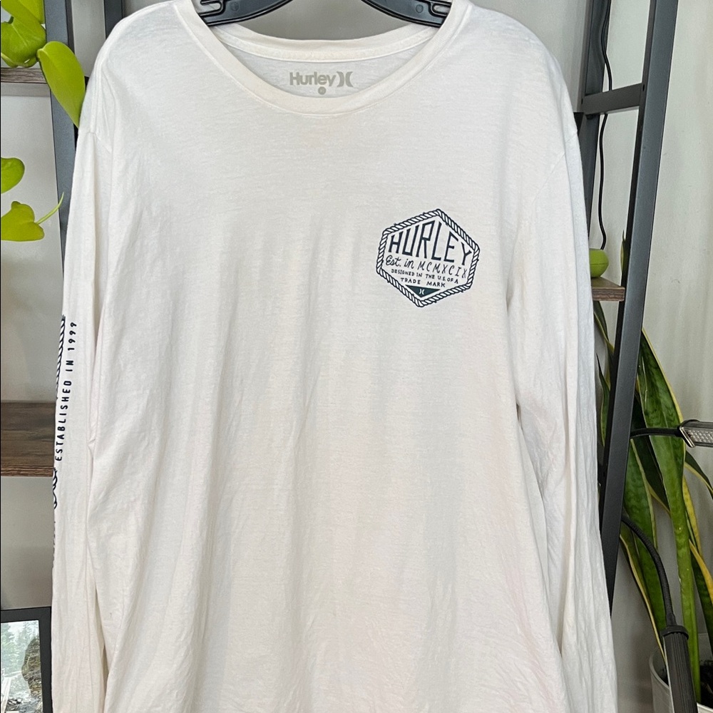 Hurley Off-White Long Sleeve Men's Tee